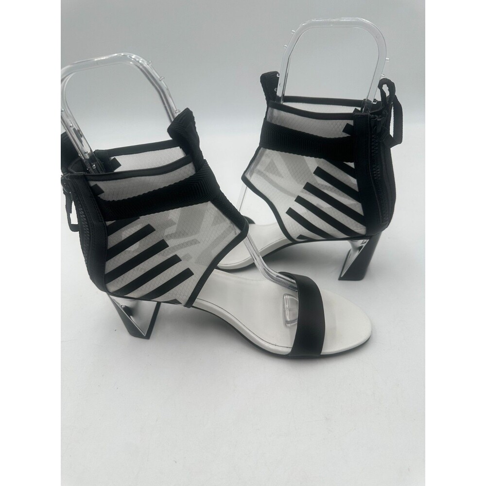 UNITED NUDE Architectural Mesh Geometric Ankle Buckle Block Heel Sandals sz 10.5